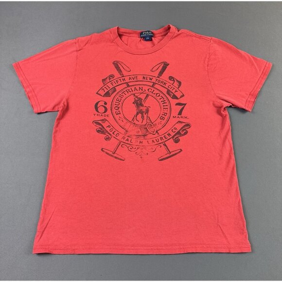 Rare Vintage Y2K Polo Ralph Lauren Red Shirt Youth Large Streetwear Hype Promo - Picture 1 of 8